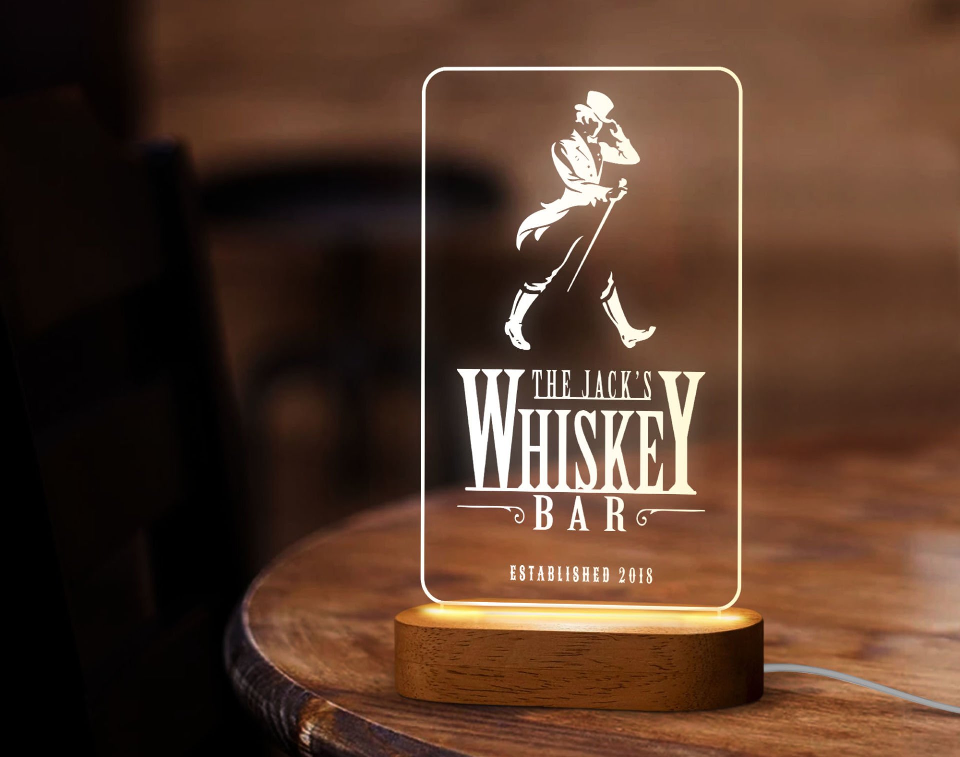 BK Gift Kişiye Özel Bar Tasarımlı Led Lamba, Gece Lambası, Ev Dekorasyonu, Işıklı Pleksi Biblo-22