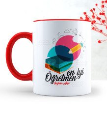 Kişiye Özel En İyi Öğretmen Kırmızı Kupa Bardak - 3