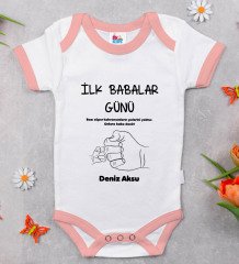 BK Kids Kişiye Özel Pembe Bebek Body Zıbın - Model 27