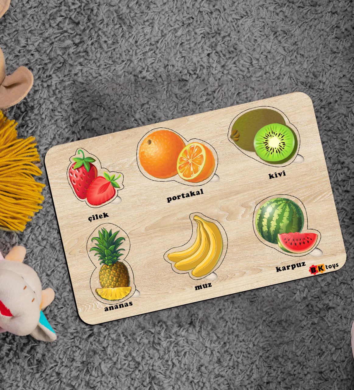 BK Toys Çocuklar İçin Ahşap Figürlü Eğitici-Öğretici Yapboz Puzzle-2