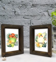 Bk Gift Dekoratif 2'li Doğal Masif Ahşap Çerçeve 15x20cm-26