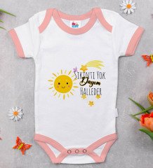 BK Kids Sıkıntı Yok Dayım Halleder Tasarımlı Pembe Bebek Body Zıbın-1