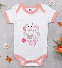BK Kids Annesinin Çiçeği Tasarımlı Pembe Bebek Body Zıbın-1