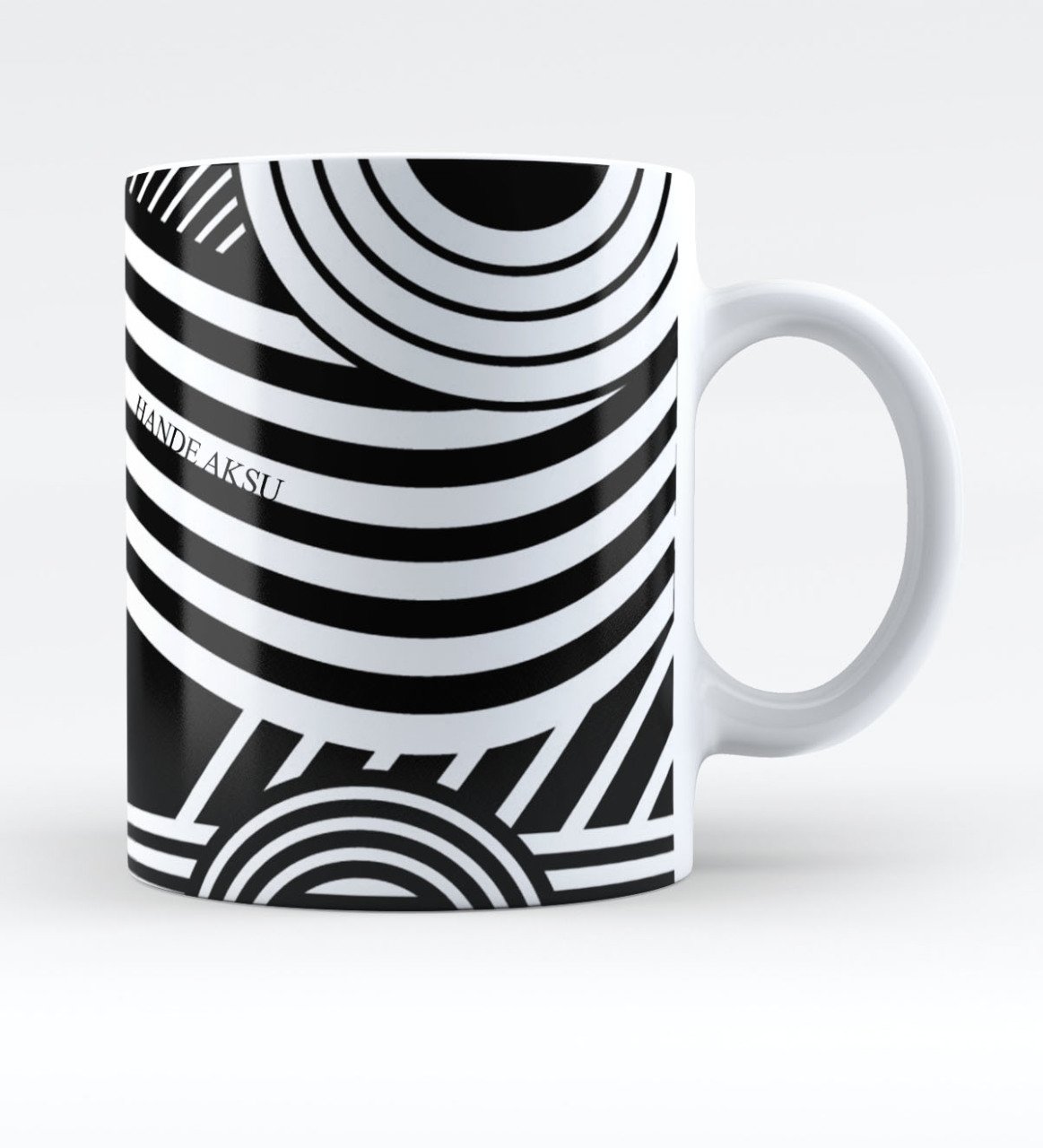 Kişiye Özel Siyah Beyaz Tasarımlı Kupa Bardak - 5