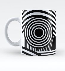 Kişiye Özel Siyah Beyaz Tasarımlı Kupa Bardak - 5