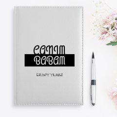 BK Gift Kişiye Özel Canım Babam Tasarımlı 2023 Beyaz Deri Ajanda - 3