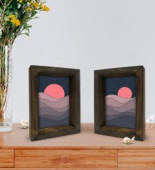 Bk Gift Dekoratif 2'li Doğal Masif Ahşap Çerçeve 15x20cm-30