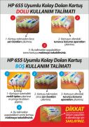 HP 655 UYUMLU Kolay Dolan Kartuşları (DOLU) 4615/ 5525/ 6625/ 3525 Uyumlu