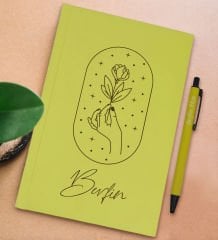 BK Gift Kişiye Özel İsimli Sarı Sert Kapaklı Defter ve Tükenmez Kalem Seti, Arkadaşa Hediye, Yeni İş Hediyesi, Doğum Günü Hediyesi-6