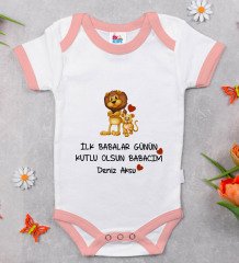 BK Kids Kişiye Özel Pembe Bebek Body Zıbın - Model 28