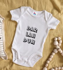 BK Kids Darlandum Tasarımlı Beyaz Bebek Body Zıbın-2