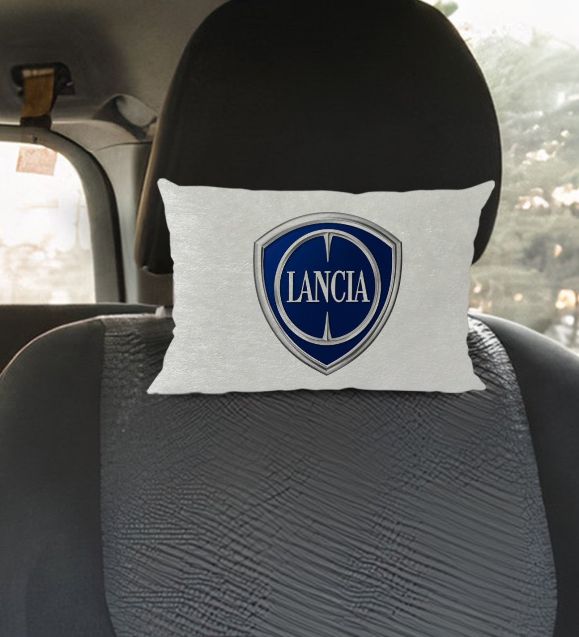 BK Gift Lancia Tasarımlı Dikdörtgen Araç Koltuk Yastığı-1