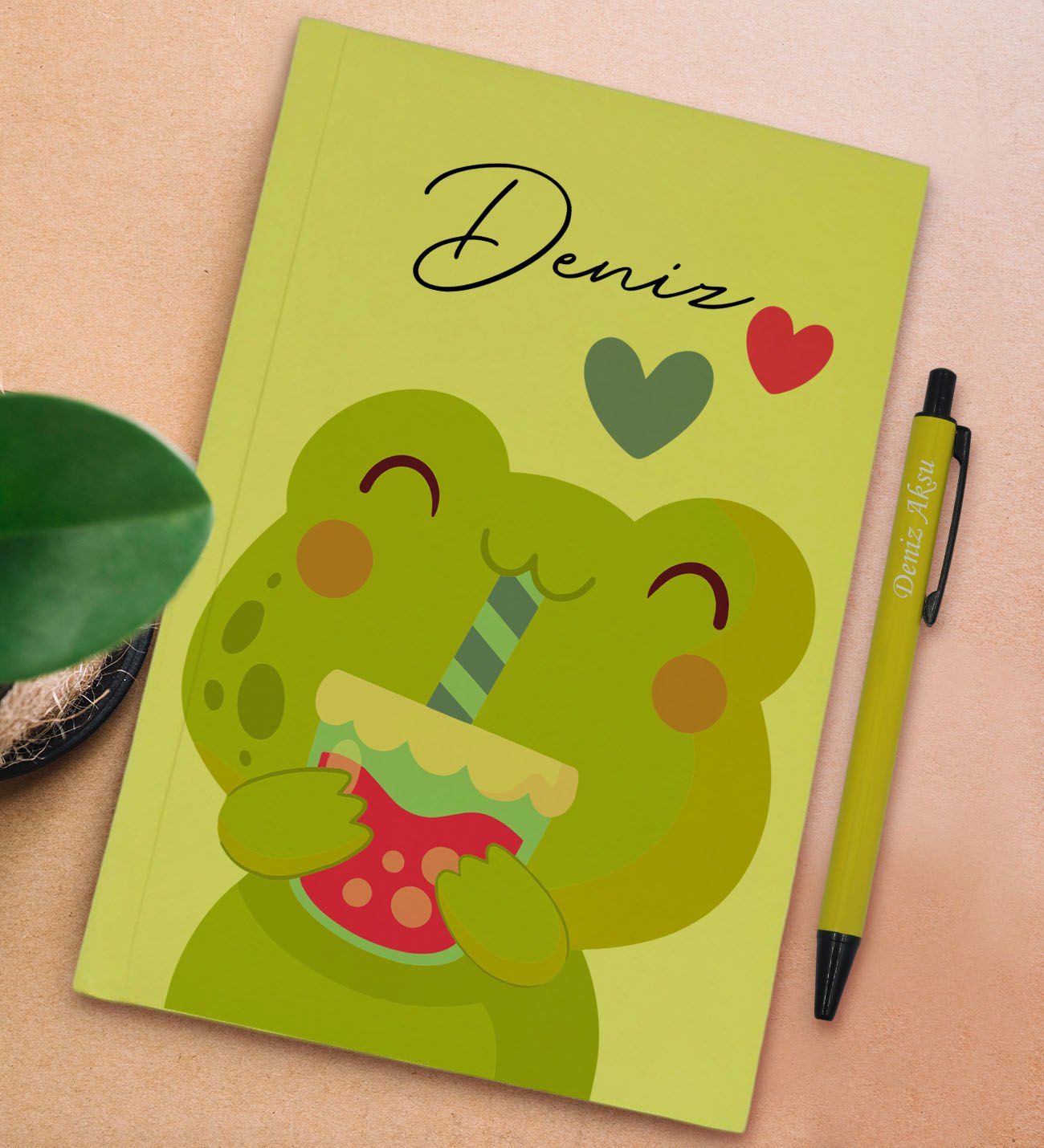 BK Gift Kişiye Özel İsimli Sarı Sert Kapaklı Defter ve Tükenmez Kalem Seti, Arkadaşa Hediye, Yeni İş Hediyesi, Doğum Günü Hediyesi-7