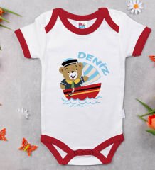 BK Kids Kişiye Özel İsimli 5 Parça Kırmızı Bebek Body Zıbın Yastık Hediye Seti, Yeni Doğan Bebek Giyim Hediyesi-1