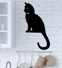 Kişiye Özel Kedi Figürlü Ahşap Duvar Objesi
