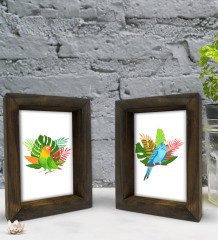 Bk Gift Dekoratif 2'li Doğal Masif Ahşap Çerçeve 15x20cm-35