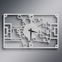 Kişiye Özel Taktik Tahtası Ahşap Duvar Saati - 2