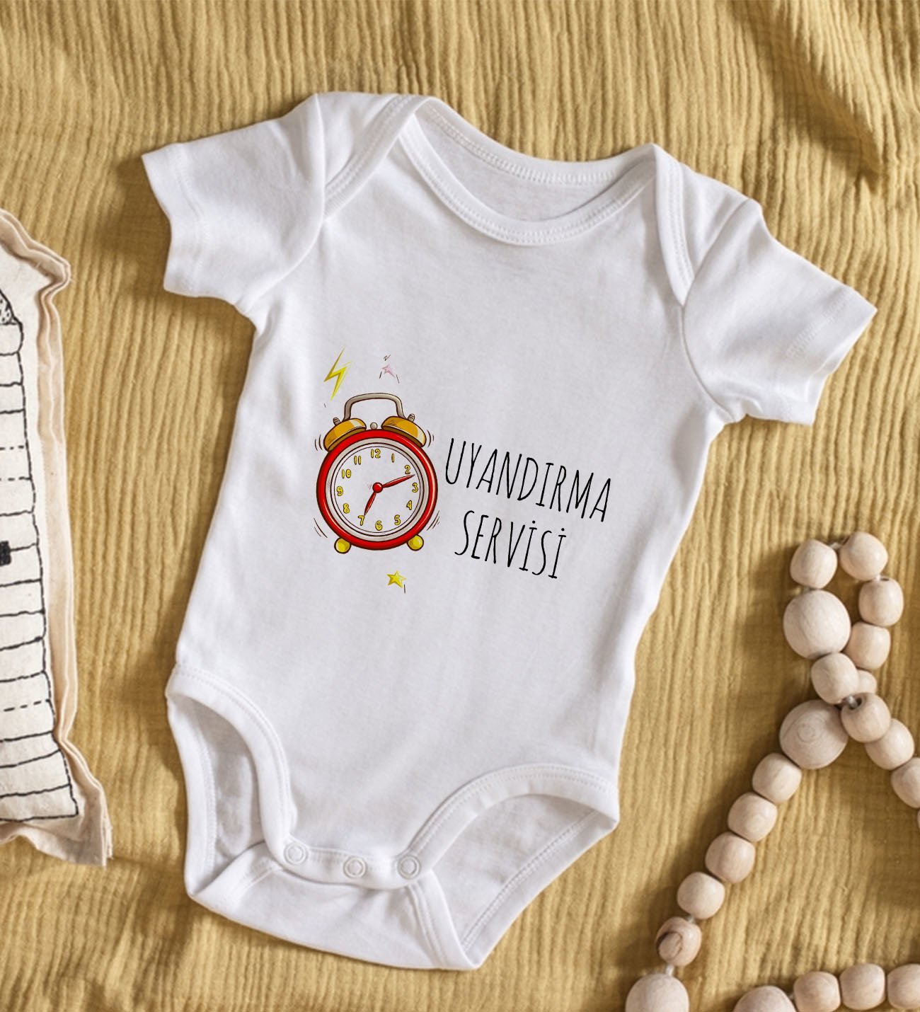 BK Kids Uyandırma Servisi Tasarımlı Bebek Body Zıbın - Model 1