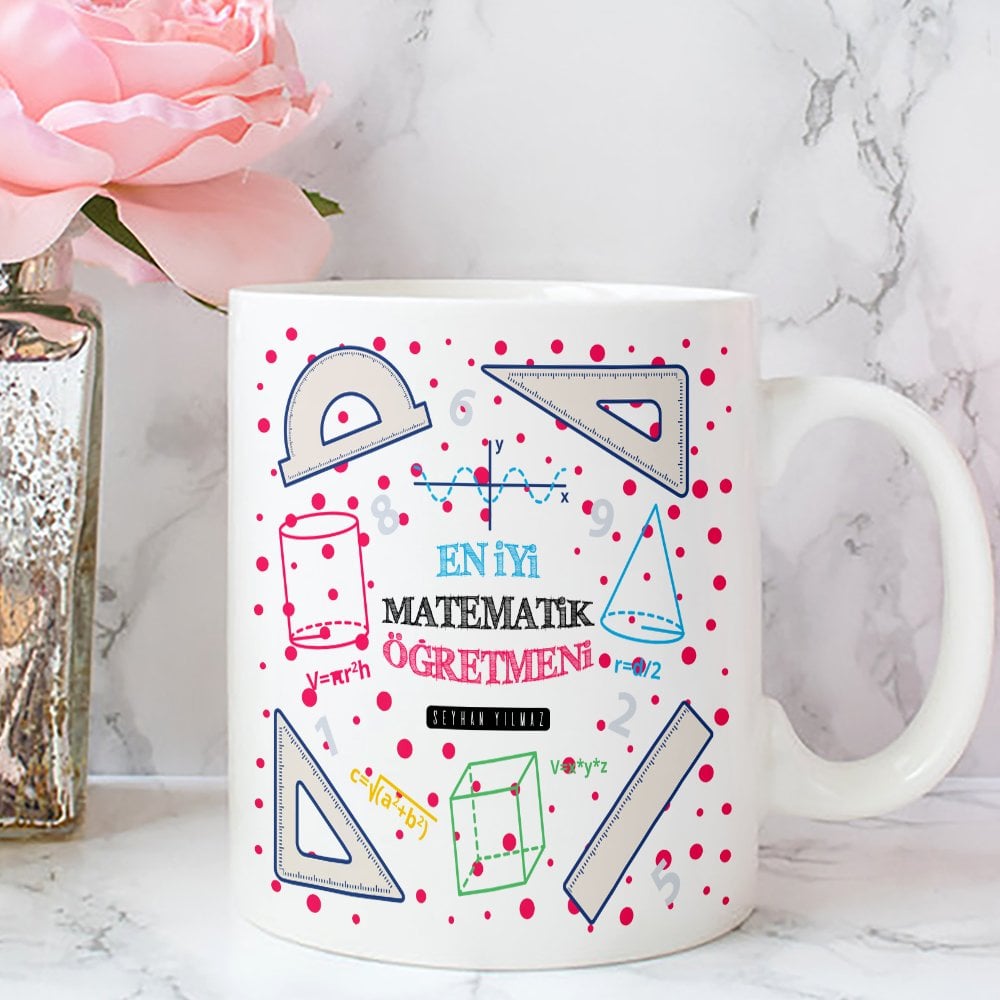 Kişiye Özel Matematik Öğretmeni Tasarımlı Beyaz Kupa Bardak - 6