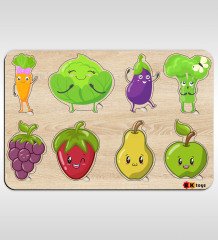 BK Toys Çocuklar İçin Ahşap Figürlü Eğitici-Öğretici Yapboz Puzzle-13