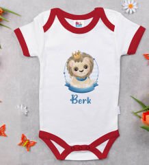 BK Kids Kişiye Özel İsimli 5 Parça Kırmızı Bebek Body Zıbın Yastık Hediye Seti, Yeni Doğan Bebek Giyim Hediyesi-5