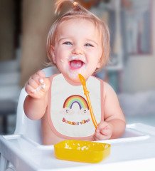 BK Kids Summer Vibes Tasarımlı Pembe Bebek Body Zıbın ve Mama Önlüğü Hediye Seti-2