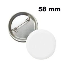 Uv Baskı İçin 58 mm İğneli Buton Rozet (50 adet)