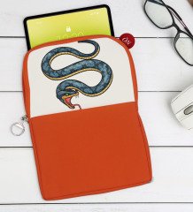 BK Gift Yılan Tasarımlı Taşınabilir Koruyucu Tablet Kılıfı & Organizer Çanta - Turuncu-1