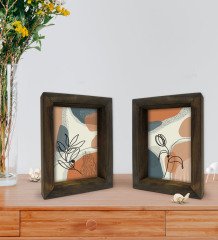 Bk Gift Dekoratif 2'li Doğal Masif Ahşap Çerçeve 15x20cm-40