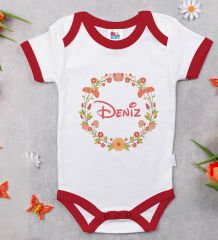 BK Kids Kişiye Özel İsimli 5 Parça Kırmızı Bebek Body Zıbın Yastık Hediye Seti, Yeni Doğan Bebek Giyim Hediyesi-8