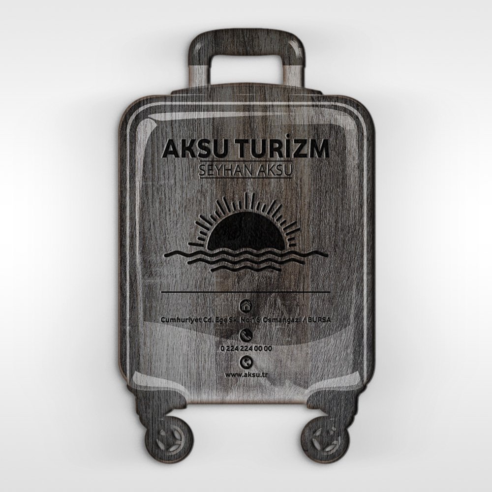 Kişiye Özel Mesleki Turizm & Seyahat Ahşap Kartvizit (Model 2-7) 50 ADET