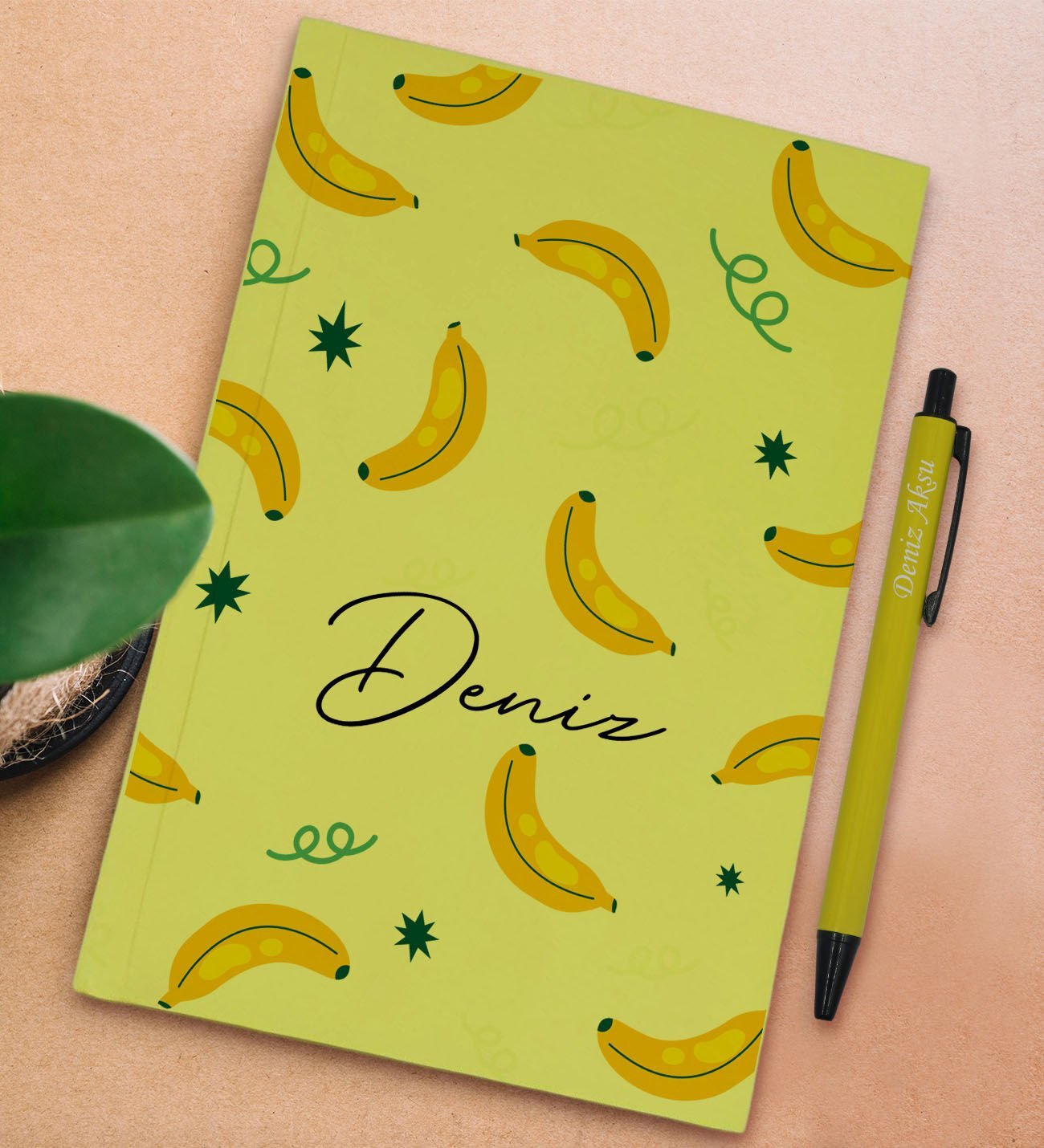 BK Gift Kişiye Özel İsimli Sarı Sert Kapaklı Defter ve Tükenmez Kalem Seti, Arkadaşa Hediye, Yeni İş Hediyesi, Doğum Günü Hediyesi-13
