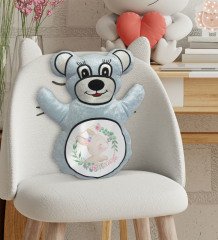 Kişiye Özel İsimli Mavi Ayıcık Yastık-5