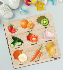 BK Toys Çocuklar İçin 2’li Ahşap Figürlü Eğitici-Öğretici Yapboz Puzzle-2