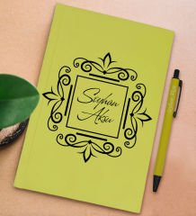 BK Gift Kişiye Özel İsimli Sarı Sert Kapaklı Defter ve Tükenmez Kalem Seti, Arkadaşa Hediye, Yeni İş Hediyesi, Doğum Günü Hediyesi-14