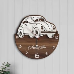 BK Gift Kişiye Özel İsimli Dekoratif 45cm Ahşap Duvar Saati-1  , Ev hediyesi , Arkadaşa Hediye , Sevgiliye Hediye