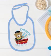 BK Kids Kişiye Özel İsimli 5 Parça Mavi Bebek Body Zıbın Yastık Hediye Seti, Yeni Doğan Bebek Giyim Hediyesi-1