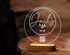 BK Gift Restoran & Cafe & Barlara Özel Led Lamba QR Kod Menü, Işıklı QR Menü, QR Kodlu Masa Dekoru, Işıklı Pleksi Biblo-4