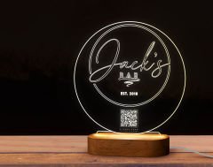 BK Gift Restoran & Cafe & Barlara Özel Led Lamba QR Kod Menü, Işıklı QR Menü, QR Kodlu Masa Dekoru, Işıklı Pleksi Biblo-4
