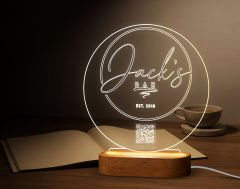 BK Gift Restoran & Cafe & Barlara Özel Led Lamba QR Kod Menü, Işıklı QR Menü, QR Kodlu Masa Dekoru, Işıklı Pleksi Biblo-4