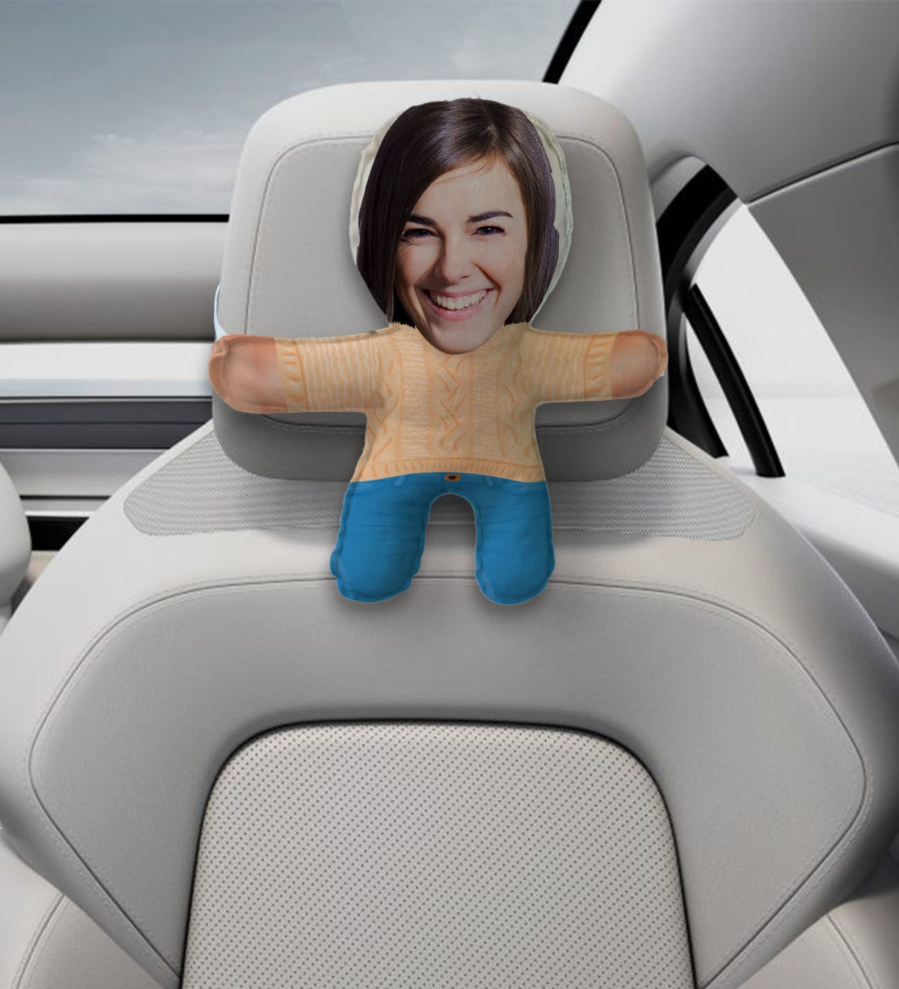 BK Gift Kişiye Özel Eğlenceli Surat Araç Koltuk Bebek Yastığı-6