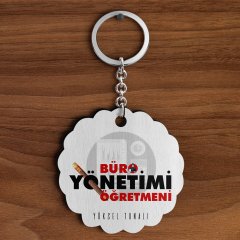 Kişiye Özel Büro Yönetimi Öğretmeni Tasarımlı Anahtarlık - 1