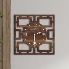 BK Gift Kişiye Özel İsimli Dekoratif 45cm Ahşap Duvar Saati-3 , Ev hediyesi , Arkadaşa Hediye , Sevgiliye Hediye