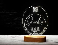 BK Gift Restoran & Cafe & Barlara Özel Led Lamba QR Kod Menü, Işıklı QR Menü, QR Kodlu Masa Dekoru, Işıklı Pleksi Biblo-5