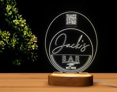 BK Gift Restoran & Cafe & Barlara Özel Led Lamba QR Kod Menü, Işıklı QR Menü, QR Kodlu Masa Dekoru, Işıklı Pleksi Biblo-5