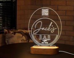 BK Gift Restoran & Cafe & Barlara Özel Led Lamba QR Kod Menü, Işıklı QR Menü, QR Kodlu Masa Dekoru, Işıklı Pleksi Biblo-5