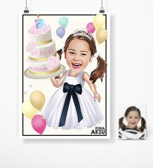 Kişiye Özel Doğum Günü Karikatür Afiş Poster (50 x 70 cm.) 18