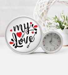 Kişiye Özel Aşkım Saatli Sihirli LED Ayna Çerçeve - 1