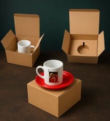 BK Gift Kişiye Özel Aşkımızın Ası Fotoğraflı İskambil Tasarımlı Kırmızı Tabaklı Türk Kahvesi Fincan Takımı-3, Sevgiliye Hediye, Arkadaşa Hediye, Eşe Hediye