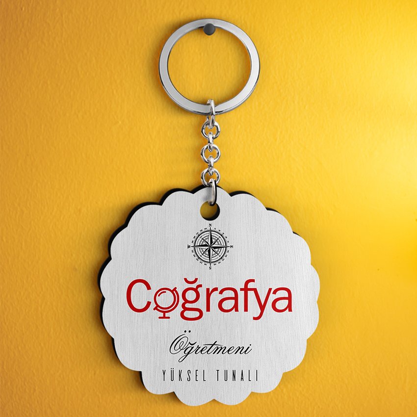 Kişiye Özel Coğrafya Öğretmeni Tasarımlı Anahtarlık - 1